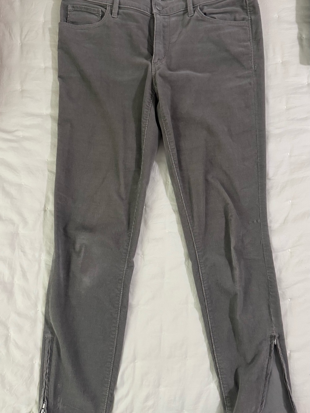 Women's Gray Zip-Hem Jeans